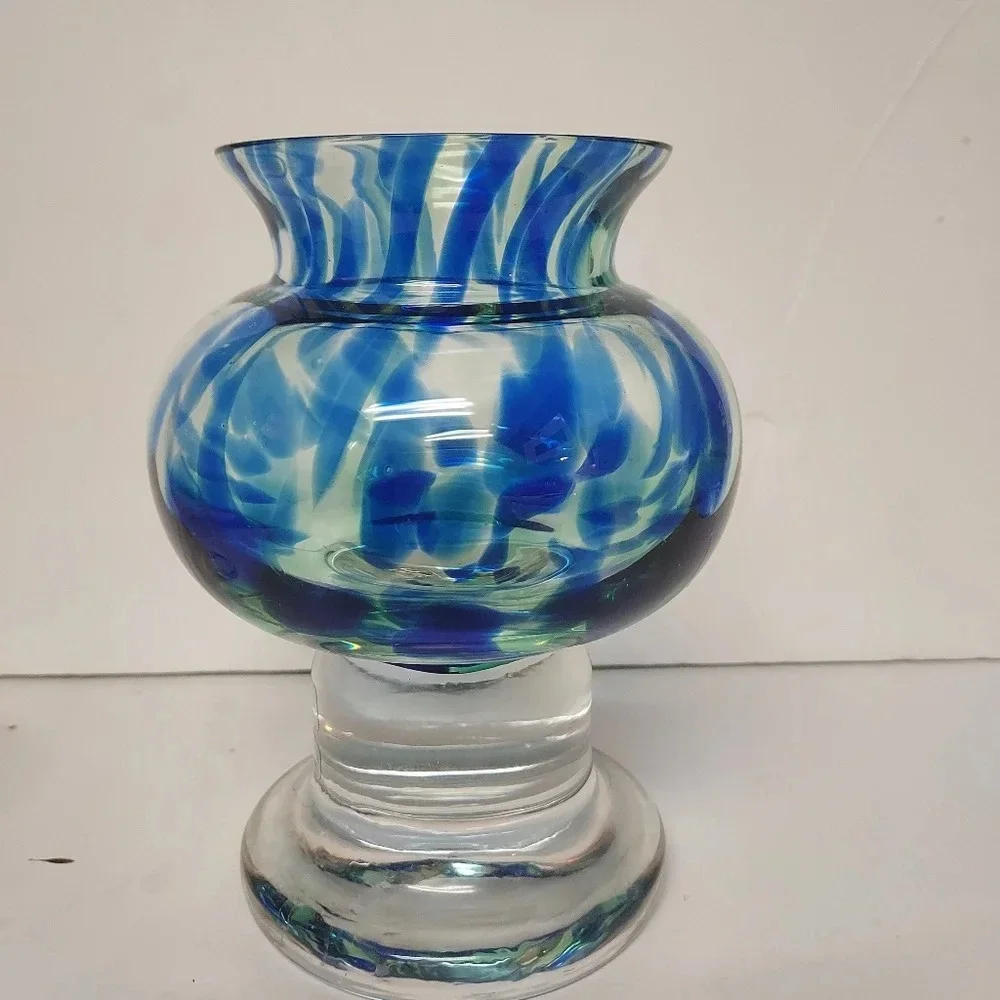 Sea of Sweden BJORN RAMEL Art Glass Vase/Candle Holder - Original Label Sticker